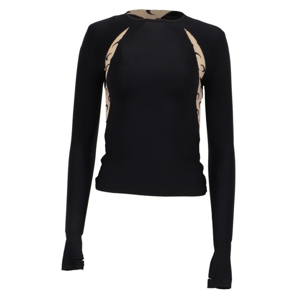 Marine Serre Tied Back Long Sleeve in Black Polyamide